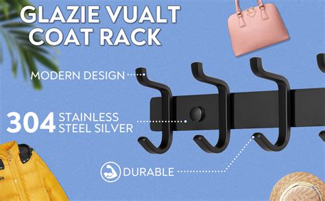 Glazievault Coat Racks For Wall Stainless Steel Coat Hooks Pack