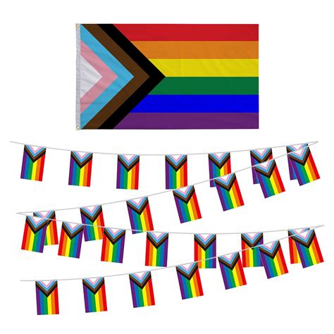 TSHAOUN 2 Pcs Rainbow Flag Rainbow Banner 35 FT Pride Flag 25 Rectangle Gay Lesbian Flags