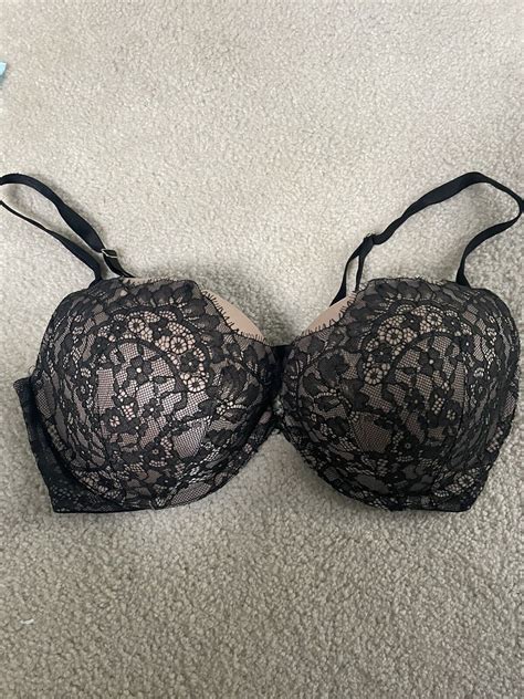 Victoria S Secret Black Lace Nude Extra Push Up Bra S… Gem