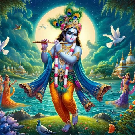 janmashtami painting representing krishna premium ai generated image