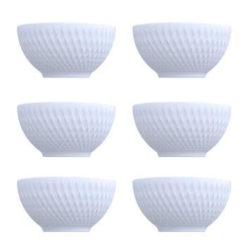 Jogo 6 Bowls Oslo Tigela Relevo Porcelana Germer 400ml Porcelanas