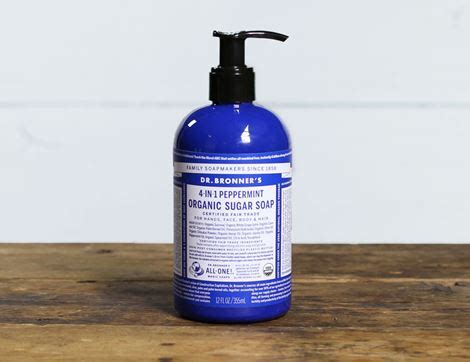 Sugar Soap Peppermint Scented Organic Dr Bronner S Ml Abel Cole