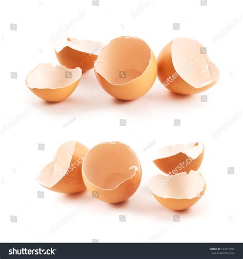 Broken Egg Shell Composition Isolated Over White Background Stock Photo ...