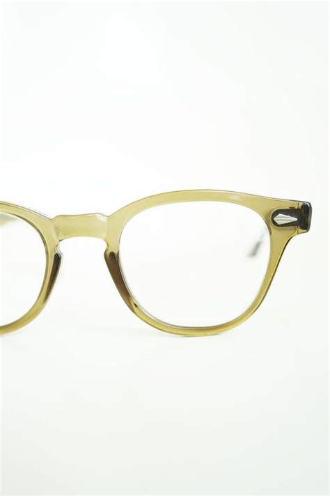 1950s Browline Olivine Glasses Vintage Eyeglasses For Men