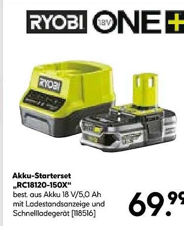 Ryobi One+ Akku-starterset Rc18120-150x Angebot bei Hellweg - 1Prospekte.de