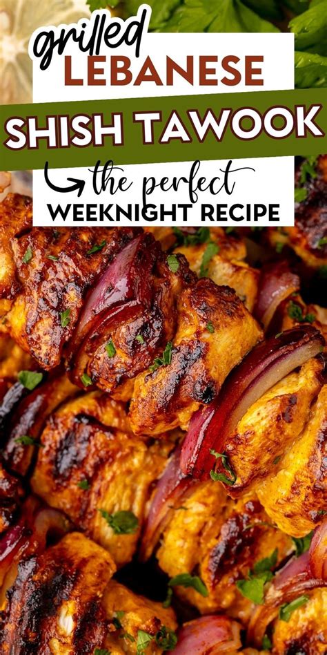 Grilled Lebanese Chicken Shish Tawook Skewers Recipe