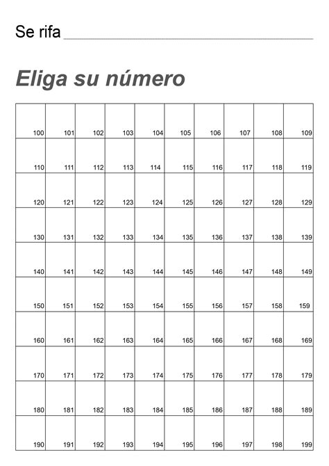 Como Hacer Una Lista De Numeros Para Rifa En Excel Printable