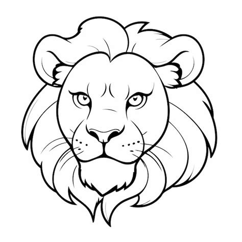 Premium Vector | Simple vector illustration of Lion drawing for ...