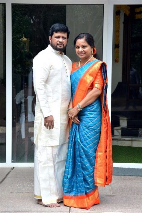 Kavitha Kalvakuntla With Husband Saree Sari Fashion