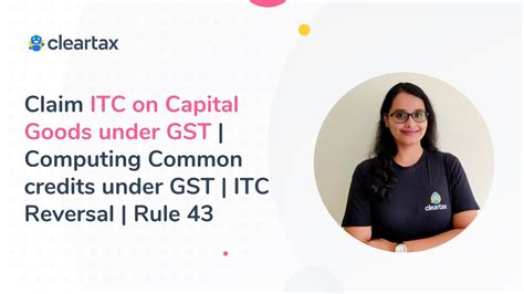 Claim Itc On Capital Goods Under Gst Computing Common Credits Under