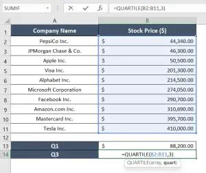 How to Find Q1 and Q3 in Excel - Excelgraduate