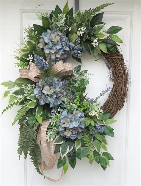 Spring And Summer Wreath Hydrangea Wreath Everyday Wreath Spring