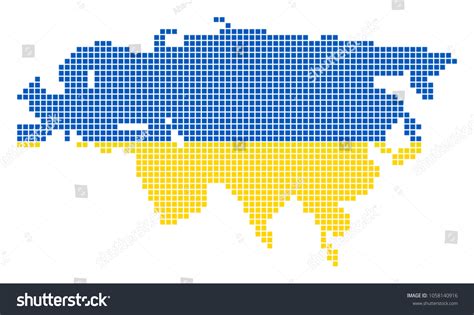 A Dotted Pixel Europe And Asia Map Vector Royalty Free Stock Vector