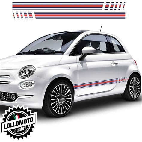 Strisce Fiancate Adesivi Fiat Abarth Modello Martini Racing