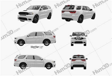 Dodge Durango Srt 2016 Blueprint Template 3dmodels