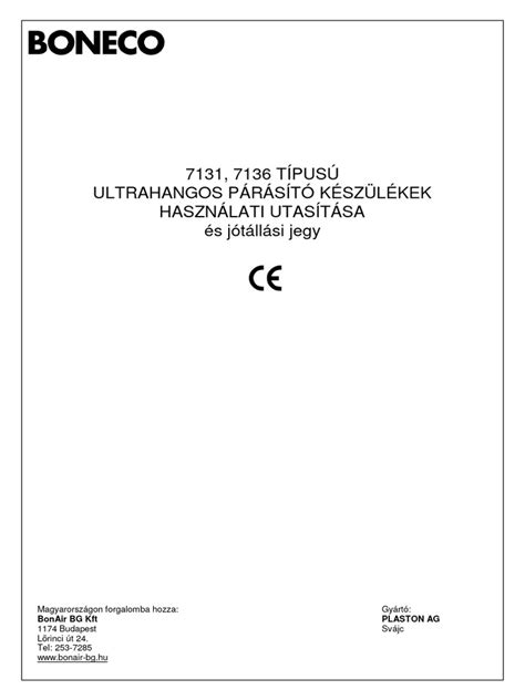 Boneco_7131_2005_08 légpárásító | PDF