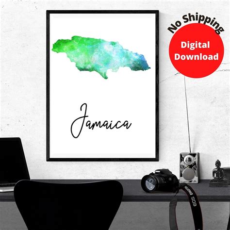 Printable Map Of Jamaicajamaica Printable Wall Artjamaica Map Poster