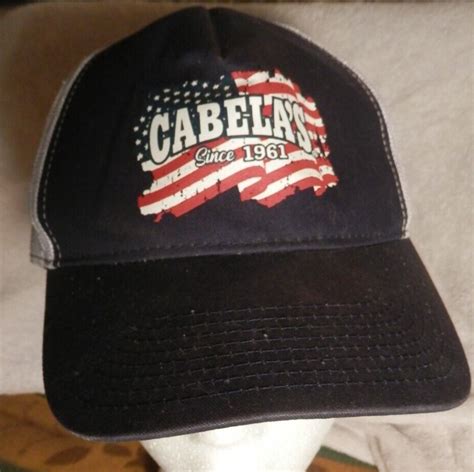 Cabela S Est Usa Flag Logo Trucker Baseball Cap Gem