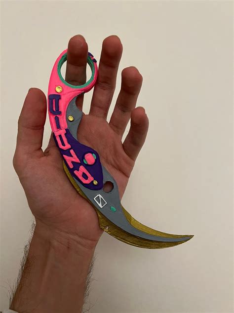 Valorant Velocity Karambit Knife 3D Printed Valorant Knife Etsy Hong Kong