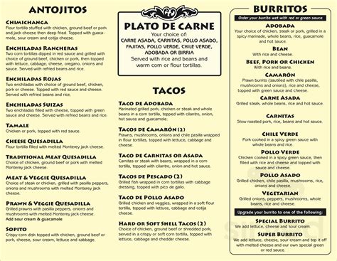 menu  villa corona  st helena ca sirved