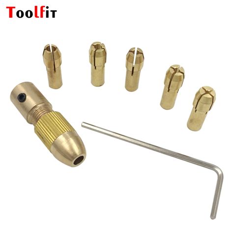 7pcs Set Mini Drill Bits Chuck For Dremel Drill Chuck Adapter Collect Chuck Key Power Tool