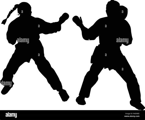 Karate Girl Silhouette Stock Vector Image And Art Alamy