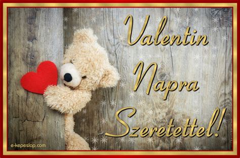 Maci Szívvel Valentin Napi Kép Képeslapok E