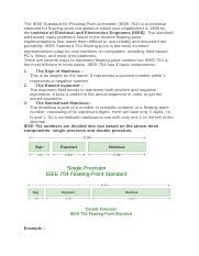 The IEEE Standard For Floating Docx The IEEE Standard For Floating