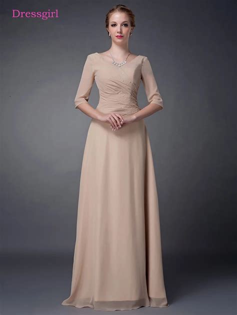 Champagne 2018 Mother Of The Bride Dresses A Line V Neck Half Sleeves