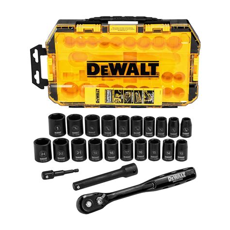 Dewalt Impact Socket Set Piece Drive Metric Sae Dwmt