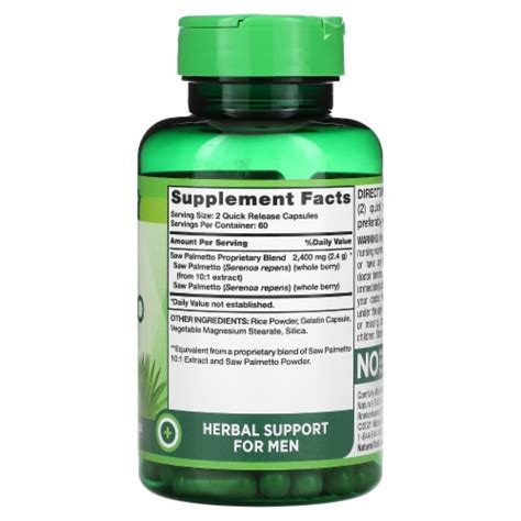 Nature S Truth Saw Palmetto 2 400 Mg 120 Quick Release Capsules 1