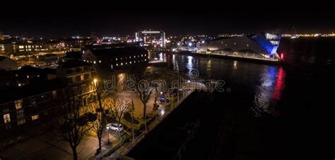 Kingston Upon Hull Night Landscape River Hull The Deep Editorial