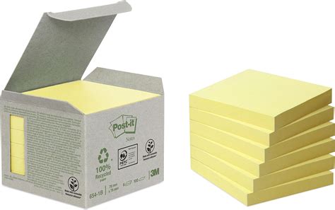 Post It Notes Recyclées 16 Blocs 100 Feuilles Par Bloc 76 Mm X 76