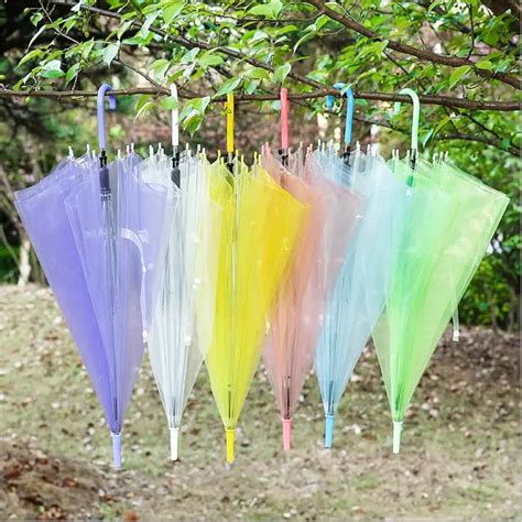 Clear Transparent Rain Umbrella Pvc Rain Dome Bubble Rain Sun Shade