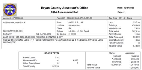 Assessment Roll Assessment File