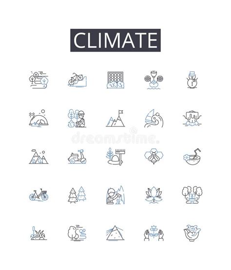 Climate Line Icons Collection Environment Atmosphere Weather