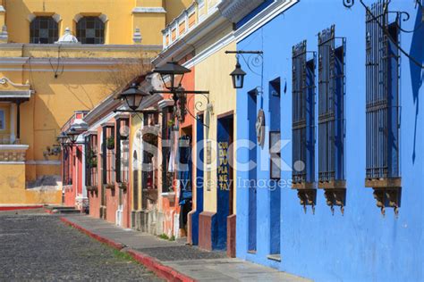 Colonial Buildings In Antigua Guatemala Stock Photo Royalty Free