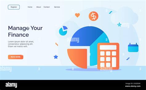 Manage Your Finance Calculator Pie Chart Icon Campaign For Web Website