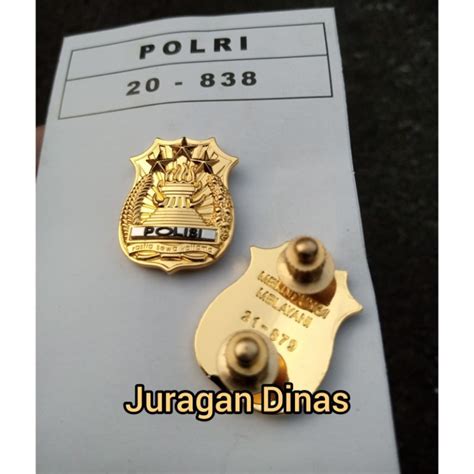 Jual Pin Emblem Lencana Kewenangan Polri Kecil Jatah Original Shopee