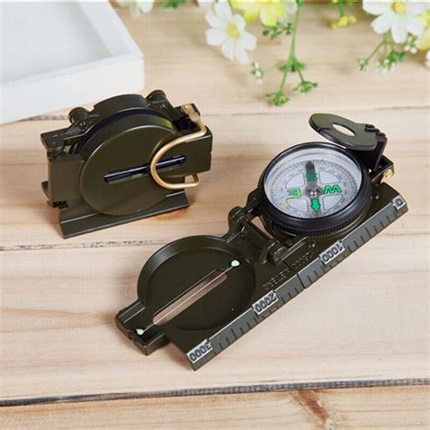 Metal Lensatic Compass Military Camping Hiking Army Survival Marching Pitchgn Ebay