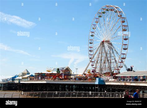 Ferris wheel on the Central Pier in Blackpool on the coast of Lancashire in Northern England ...