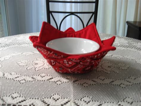 Handmade Hot Soup Bowl Cozy Microwaveable Potholder Cozy Set Of 2