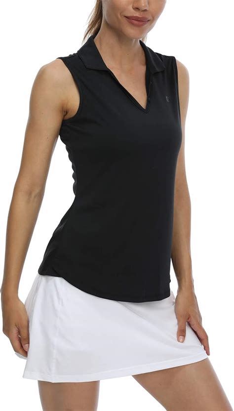 Lastfor1 Womens Sleeveless Polo Golf Shirts Quick Dry 50 Uv