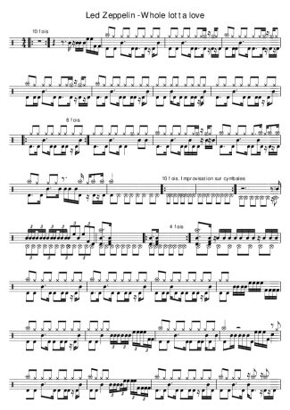 Led Zeppelin Whole Lotta Love Sheet Music For Drums