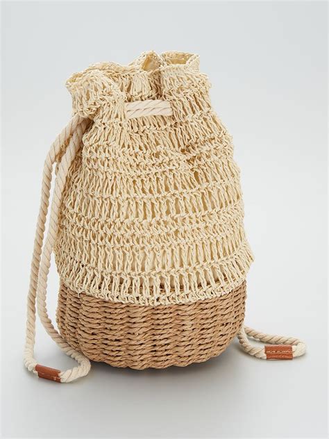 Sac Seau En Paille Beige Kiabi