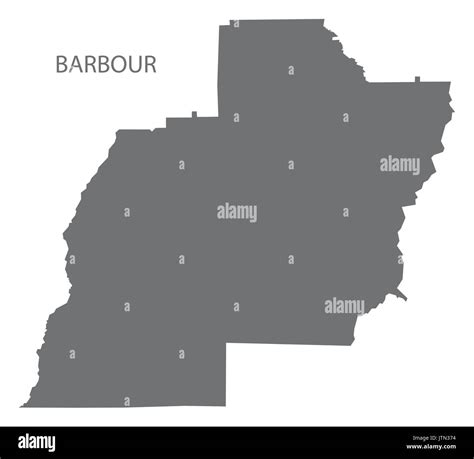 Barbour County Map Of Alabama USA Grey Illustration Silhouette Stock