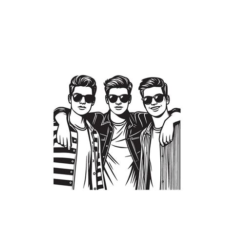 Friends silhouette on white background. Group of Friends' illustration. 45866024 Vector Art at ...