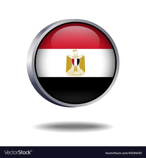 Egypt Flag Button Royalty Free Vector Image Vectorstock