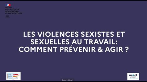 Les Violences Sexistes Et Sexuelles Au Travail Comment Prévenir Et