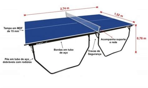 Mesa de Tênis de Mesa Ping Pong Klopf 1009 Dobrável Rodízios Mdf